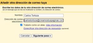 Configuración entrada- Creamos Tus Páginas