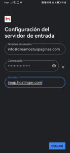 Configuración entrada- Creamos Tus Páginas